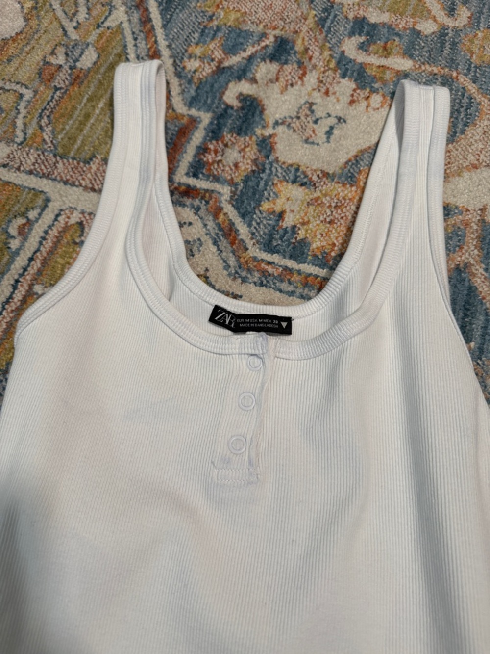 Zara White Ribbed Tank Mini Dress - Picture 3 of 4